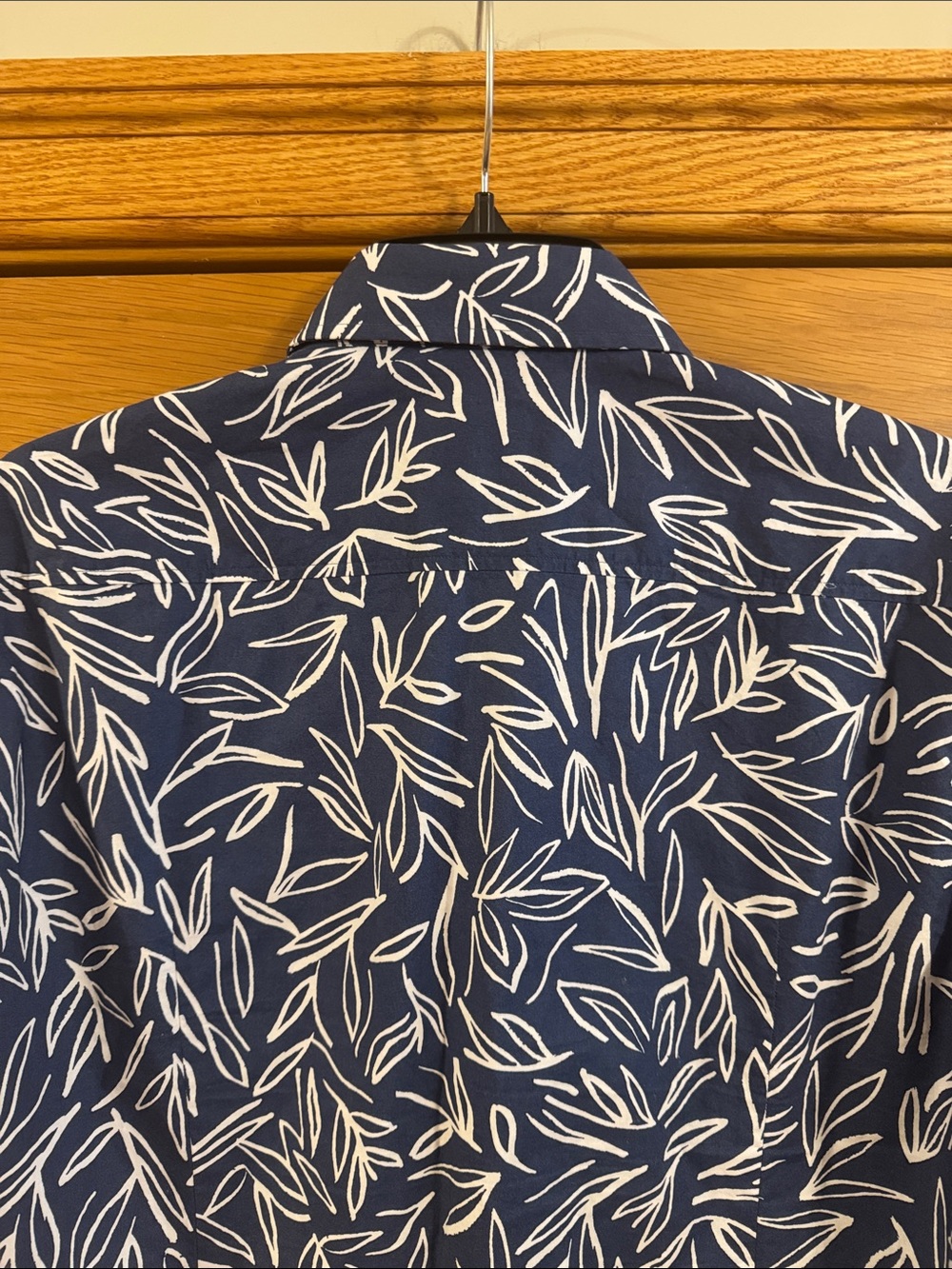 BOSS Slim Fit Stretch Easy Iron H Hank Kent Long Sleeve Shirt Size M Leaf Print - Picture 7 of 10